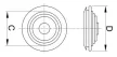 Tracon TQBY2-GB gumi bevezető, 23×29 mm