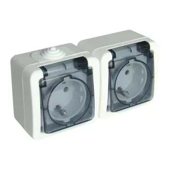   Tracon TR-PH02, Falon kívüli kettős csatlakozóaljzat 16A/250VAC, IP54