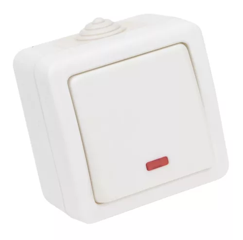 Tracon TR-PH06L, Falon kívüli váltókapcsoló, jelzőfénnyel 10AX/250VAC, IP54,(106)
