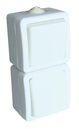 Tracon TR-PH08, Falon kívüli váltókapcsoló+csatlakozóaljzat 16A/250VAC, IP54, (106)