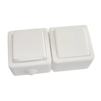   Tracon TR-PH11, Falon kívüli kétpólusú kapcsoló+csatlakozóaljzat 16A/250VAC, IP54, (102)