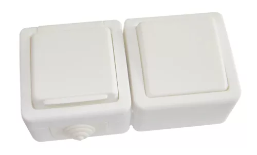 Tracon TR-PH11, Falon kívüli kétpólusú kapcsoló+csatlakozóaljzat 16A/250VAC, IP54, (102)