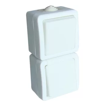   Tracon TR-PHF03, Falon kívüli egy áramkörös kapcsoló+csatlakozóaljzat, csapos 16A/250VAC, IP54, (101)