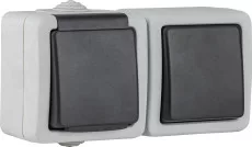 Tracon TR-PHF03, Falon kívüli egy áramkörös kapcsoló+csatlakozóaljzat, csapos 16A/250VAC, IP54, (101)