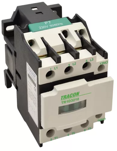 Tracon TR1D1201B4 Kontaktor 400V, 50Hz, 12A, 5,5kW, 24V DC, 3×NO+1×NC