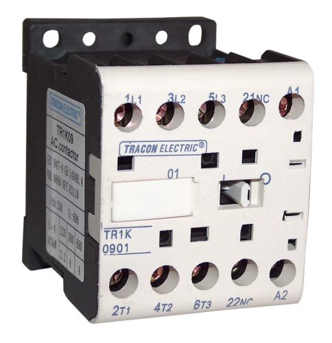 Tracon TR1K1201B4 Segédkontaktor 660V, 50Hz, 12A, 5,5kW, 24V DC, 3×NO+1×NC