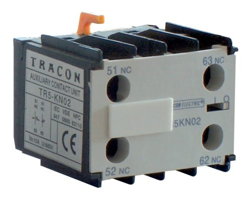 Tracon TR5KN04 Homlokoldali segédérintkező TR1K segédkontaktorokhoz 230V, 50Hz, 2A, 4×NC