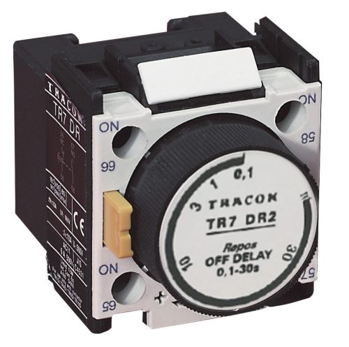 Tracon TR7DR2 Időzítő egység TR1D/F kontaktorokhoz,elengedés-késleltetéses 0,1-30sec, 1×NC+1×NO