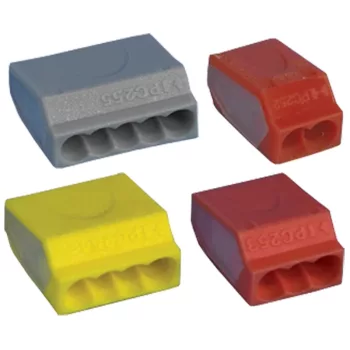   Tracon TRC255, Csavar nélküli vezetékösszekötő, szürke 5×(0,75-2,5mm2) 450VAC, max. 16A