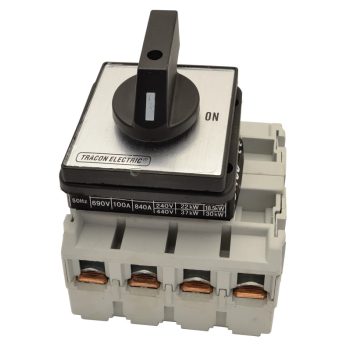   Tracon TS-10/4 Szakaszoló kapcsoló 400V, 50Hz, 100A, 4P, 30kW, 88×88mm