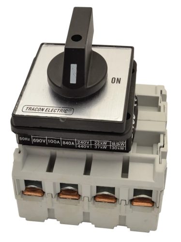 Tracon TS-10/4 Szakaszoló kapcsoló 400V, 50Hz, 100A, 4P, 30kW, 88×88mm