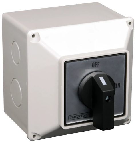 Tracon TS-32/4T Tokozott szakaszoló kapcsoló 400V, 50Hz, 32A, 4P, 7,5kW, 64×64mm, IP44