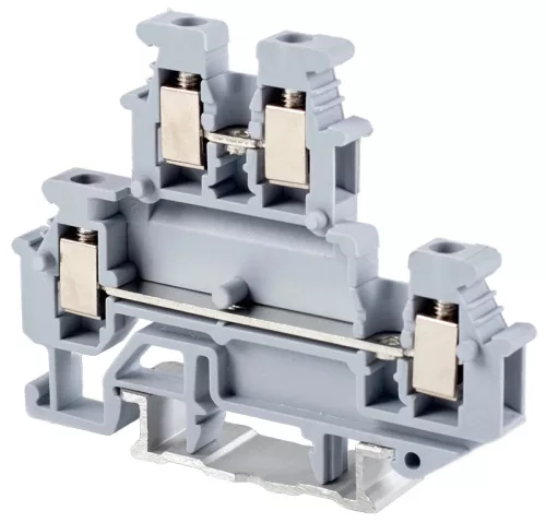 Tracon TSKA2,5/2S Emeletes ipari sorozatkapocs,csavaros, sínre, szürke 500V 24A 0.2-4 mm2