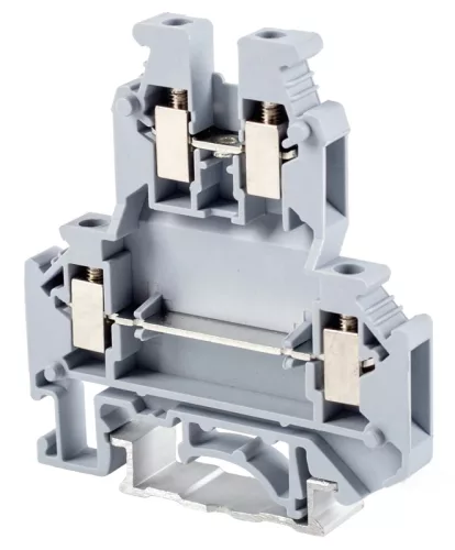 Tracon TSKA4/2 Emeletes ipari sorozatkapocs, csavaros, sínre, szürke 0,2-4mm2, 500VAC, 32A