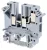 Tracon TSKA4/3 Háromkapcsos ipari sorozatkapocs, csavaros, sínre, szürke 0,2-4mm2, 500VAC, 32A