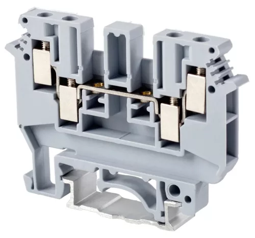 Tracon TSKA4/4 Négykapcsos ipari sorozatkapocs, csavaros, sínre, szürke 0,2-4mm2, 690VAC, 32A