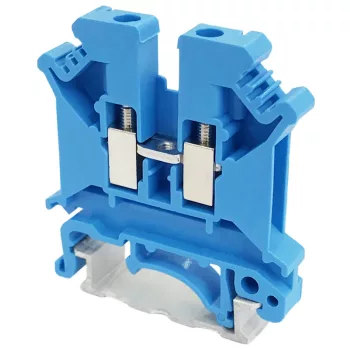   Tracon TSKA4-K Nullavezető ipari sorozatkapocs, csavaros, sínre, kék 0,2-4mm2, 800VAC, 41A