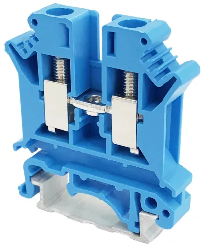 Tracon TSKA6-K Nullavezető ipari sorozatkapocs, csavaros, sínre, kék 0,2-6mm2, 800VAC, 57A