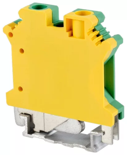 Tracon TSKA6JD Védővezető ipari sorozatkapocs, csavaros, sínre, zöld/sárga 0,2-6mm2, 57A