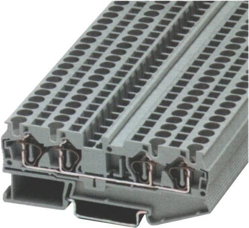 Tracon TSKB1/4 Négykapcsos ipari sorozatkapocs, rugós, sínre, szürke 0,14-1,5mm2, 500VAC, 17,5A