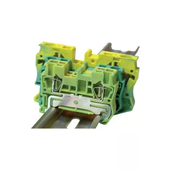   Tracon TSKB2,5JD Védővezető ipari sorozatkapocs, rugós, sínre, zöld/sárga 0,2-2,5mm2, 31A
