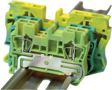 Tracon TSKB2,5JD Védővezető ipari sorozatkapocs, rugós, sínre, zöld/sárga 0,2-2,5mm2, 31A