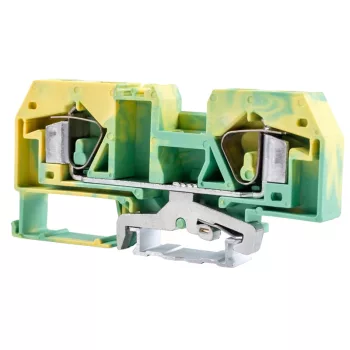  Tracon TSKC16JD Védővezető ipari sorozatkapocs, rugós, sínre, zöld/sárga 800V 76A 0.2-16 mm2 2P