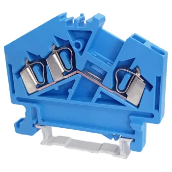   Tracon TSKC2,5/3D-K Nullavezető ipari sorozatkapocs, rugós, sínre, kék 800V 24A 0.08-2.5 mm2 3P