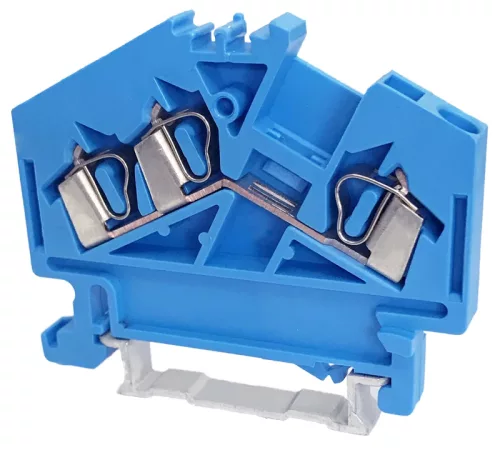 Tracon TSKC2,5/3D-K Nullavezető ipari sorozatkapocs, rugós, sínre, kék 800V 24A 0.08-2.5 mm2 3P