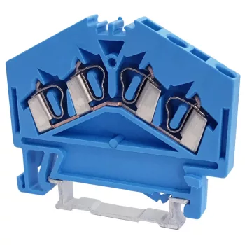   Tracon TSKC2,5/4D-K Nullavezető ipari sorozatkapocs, rugós, sínre, kék 800V 24A 0.08-2.5 mm2 4P