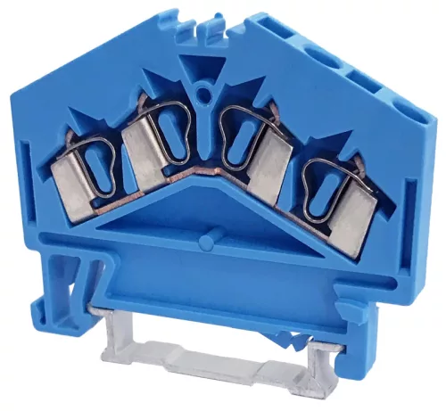 Tracon TSKC2,5/4D-K Nullavezető ipari sorozatkapocs, rugós, sínre, kék 800V 24A 0.08-2.5 mm2 4P