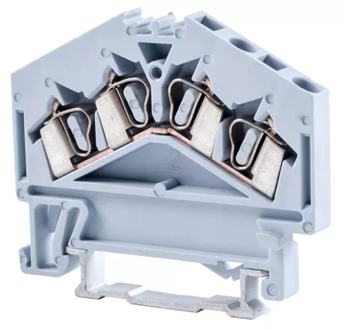 Tracon TSKC2,5/4D Fázisvezető ipari sorozatkapocs, rugós, sínre, szürke 800V 24A 0.08-2.5 mm2 4P