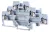 Tracon TSKC2,5EE Emeletes ipari sorozatkapocs,rugós, sínre, szürke 500V 20A 0.08-2.5 mm2 6P