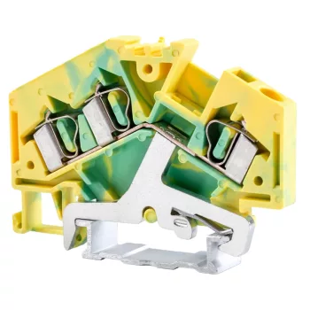   Tracon TSKC4/3JDD Védővezető ipari sorozatkapocs, rugós, sínre, zöld/sárga 800V 32A 0.08-4 mm2 3P