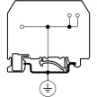 Tracon TSKC4/3JDD Védővezető ipari sorozatkapocs, rugós, sínre, zöld/sárga 800V 32A 0.08-4 mm2 3P