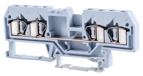 Tracon TSKC4/4 Fázisvezető ipari sorozatkapocs, rugós, sínre, szürke 800V 26A 0.08-4 mm2 4P