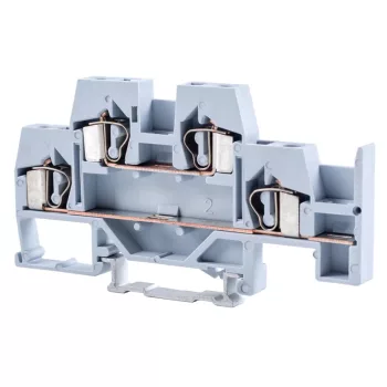   Tracon TSKC4E Emeletes ipari sorozatkapocs,rugós, sínre, szürke 500V 26A 0.08-4 mm2 4P