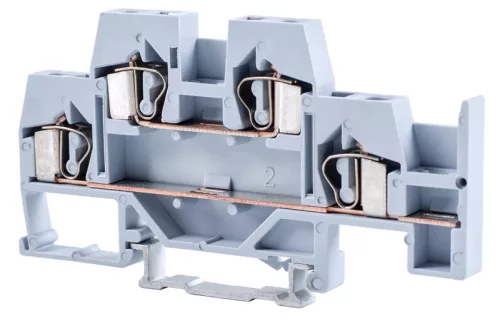 Tracon TSKC4E Emeletes ipari sorozatkapocs,rugós, sínre, szürke 500V 26A 0.08-4 mm2 4P