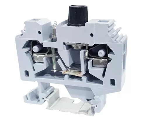 Tracon TSKC6B Biztosítékos ipari sorozatkapocs, rugós, sínre, szürke 220V 10A 0.2-6 mm2 2P