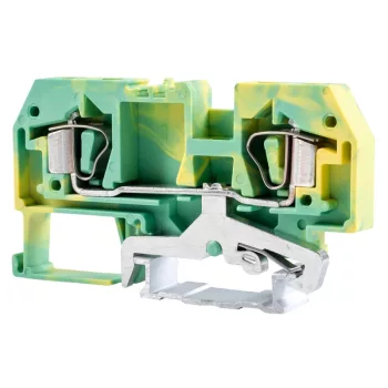   Tracon TSKC6JD Védővezető ipari sorozatkapocs, rugós, sínre, zöld/sárga 800V 41A 0.2-6 mm2 2P