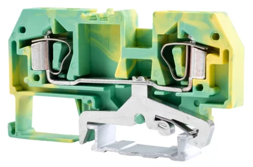Tracon TSKC6JD Védővezető ipari sorozatkapocs, rugós, sínre, zöld/sárga 800V 41A 0.2-6 mm2 2P