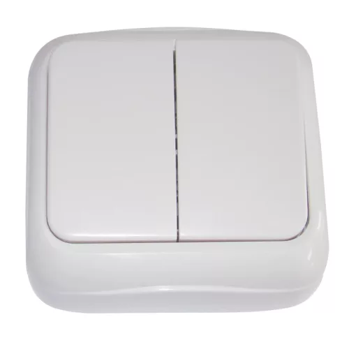 Tracon TTK-05, Falon kívüli 2-áramkörös kapcsoló (tapétakapcsoló) 10AX/250VAC, IP20 (2×101)