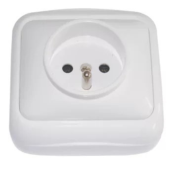   Tracon TTK-12, Falon kívüli csatlakozóaljzat, csapos (tapétakpcsoló) 16A/250VAC, IP20