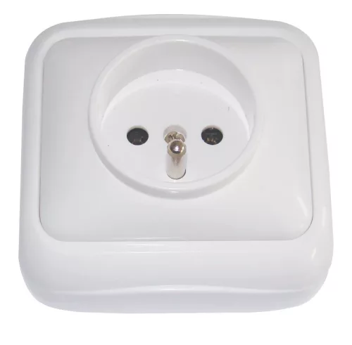 Tracon TTK-12, Falon kívüli csatlakozóaljzat, csapos (tapétakpcsoló) 16A/250VAC, IP20