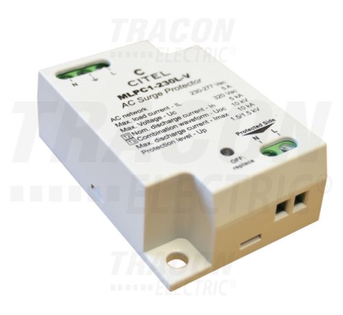 Tracon TTV1+2-80-4P, AC/DC túlfeszültség levezető, 1+2-es típus, egybeépített 230/400 V, 50 Hz, 8 kA (10/350 us) 40/80 kA (8/20 us), 4P