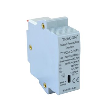   Tracon TTV2-40-N/PE-M, AC túlfeszültség levezető betét; 2-es típus 230 V, 50 Hz, 20/40 kA (8/20 us), N/PE