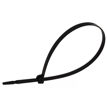   Tracon TU200, UV-álló fémnyelves kábelkötegelő, fekete 200×2,4mm, D=2-50mm, PA6.6