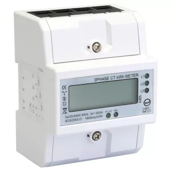   Tracon TVO-F3-4MCTA 3F áramváltós fogyasztásmérő,állítható áttétel, LCD, 4modul 400V / 5 A CT Pd=3W