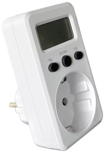 Tracon TVOD01 LCD kijelzőjű dugaszolható fogyasztásmérő 230 V, 50 Hz, 16 A, 3680 W, V, kWh, cost