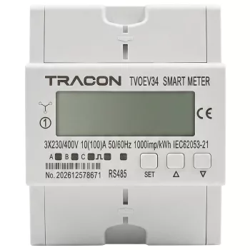 Tracon TVOEV34 háromfázisú fogyasztásmérő EV töltőhöz RS485